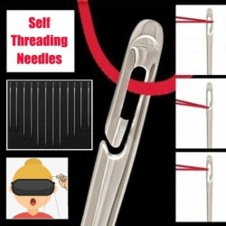 Self-threading needles - for blind / elderly people - stainless steelTextile