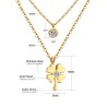 Double chain necklace - flower / crystal pendantNecklaces