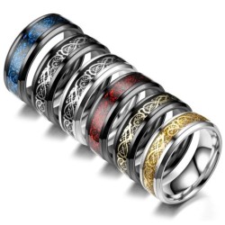Elegant stainless steel ring - dragon pattern - unisexRings
