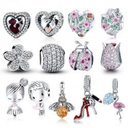 Bracelet pendants - heart - elephant - original 925 sterling silverBracelets