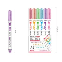 Roller pens - artistic highlighters - with patterns - stars - lines - clouds - hearts - 6 piecesPens & Pencils