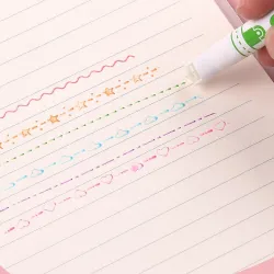 Roller pens - artistic highlighters - with patterns - stars - lines - clouds - hearts - 6 piecesPens & Pencils