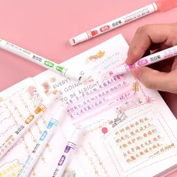 Roller pens - artistic highlighters - with patterns - stars - lines - clouds - hearts - 6 piecesPens & Pencils