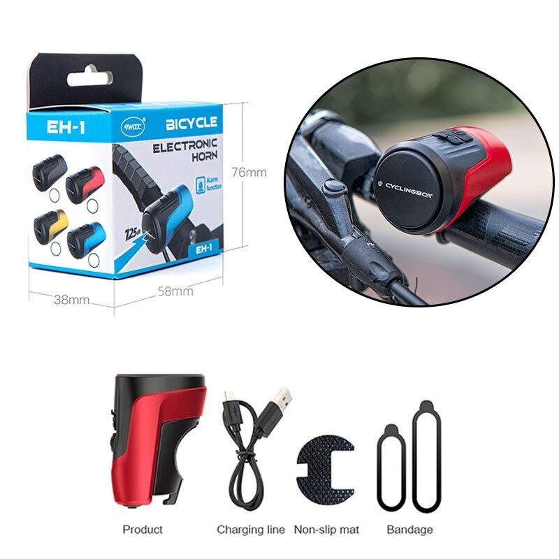Bicycle horn - USB rechargeable - anti-theft alarmBicycle
