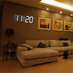 Modern 3D digital wall clock - LED - USB - with alarm functionClocks