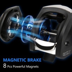 Metal fishing reel - winding ring - ultra light - magnetic brake - right / left handed - 7.2:1 - 8KGTools