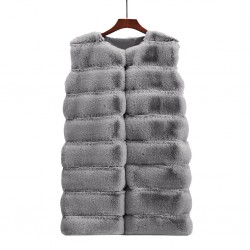 Elegant sleeveless coat - fur vestJackets