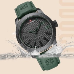 NAVIFORCE - military sports watch - Quartz - waterproof - leather strap - greenWatches