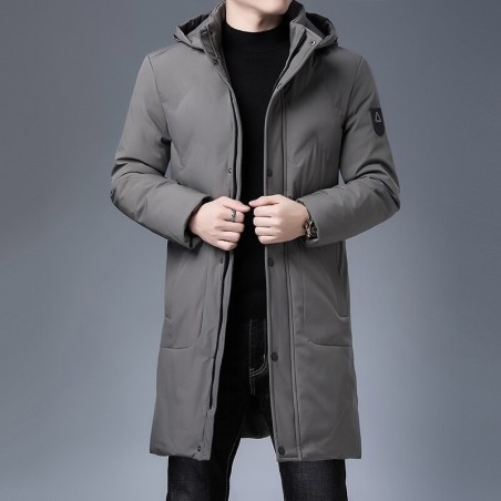 Long winter hooded jacket - zipper - buttonsJackets