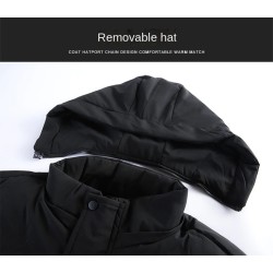 Long winter hooded jacket - zipper - buttonsJackets