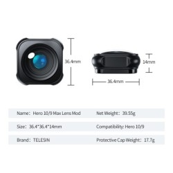 Aluminum alloy lens - 155 degree ultra wide lens - waterproof - for GoPro Hero 9 10 11 BlackLenses & filters