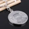 50 years perpetual calendar - silver round keychainKeyrings