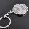 50 years perpetual calendar - silver round keychainKeyrings