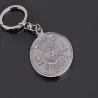 50 years perpetual calendar - silver round keychainKeyrings