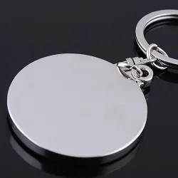 50 years perpetual calendar - silver round keychainKeyrings