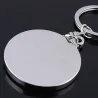 50 years perpetual calendar - silver round keychainKeyrings