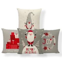 Decorative Christmas cushion cover - white / silver print - 45 * 45 cmCushion covers