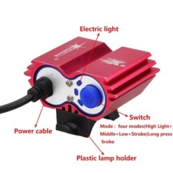 Front bicycle dual lamp - waterproof - USB - 8000LM - 2 X T6 LEDLights