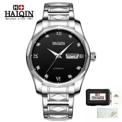 HAIQIN - mechanical automatic watch - stainless steel - silver / blackWatches