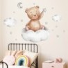 Cartoon wall sticker - kids bedroom wallpaper - bear / moon /clouds / starsWall stickers