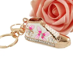 Mini crystal flowery shoe - keychainKeyrings
