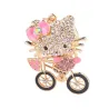 Crystal kitten on a bicycle - keychainKeyrings