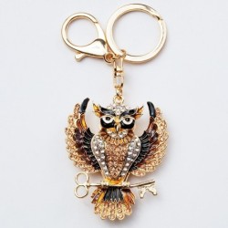 Crystal owl / key - keychainKeyrings