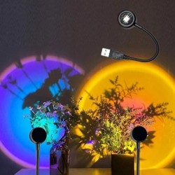 LED sunset lamp - rainbow light projector - rotatable - USBLights & lighting