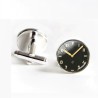 Round silver cufflinks - with watch patternCufflinks