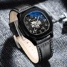CHENXI - automatic mechanical Quartz watch - waterproof - skeleton design - blackWatches