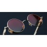 Gothic / steampunk round sunglasses - red lens - metal frame - UV 400 - unisexSunglasses