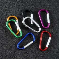 Metal carabiner - keychain - clip-lock buckle - D-shape - 10 piecesKeyrings