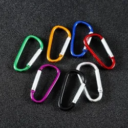 Metal carabiner - keychain - clip-lock buckle - D-shape - 10 piecesKeyrings