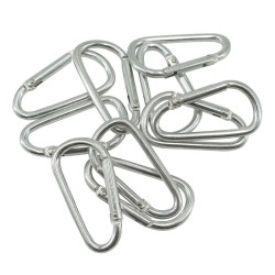 Metal carabiner - keychain - clip-lock buckle - D-shape - 10 piecesKeyrings