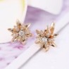 Golden flower earrings with crystalsEarrings