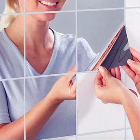 Square mirror tile - wall sticker - 15 * 15 cmBathroom & Toilet
