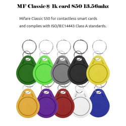 1356MHz IC M1 - S50 key-fob - tag control - key inductive card -entrance guard system - keychain - 10 piecesKeyrings
