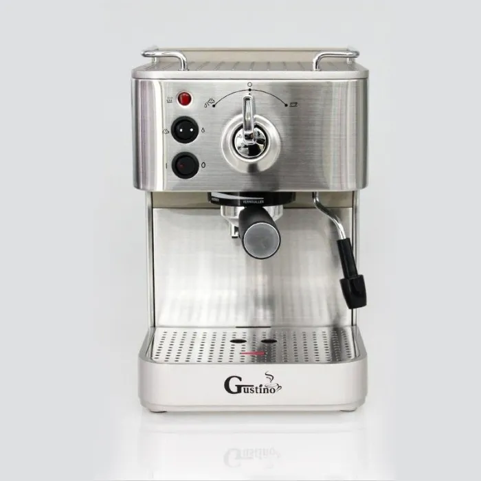 Gustino 19 Bar - semi automatic coffee maker - milk foamer - stainless steelKitchen