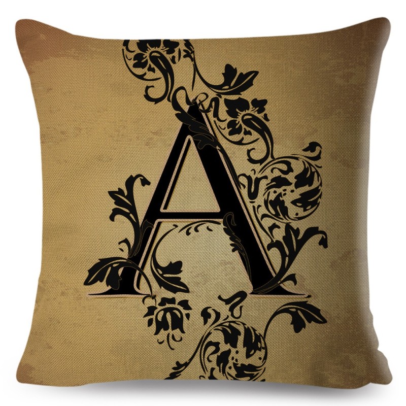Decorative cushion cover - vintage alphabet letters - 45 * 45 cmCushion covers