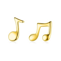 Golden musical notes - stud earrings - 925 Sterling silverEarrings