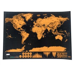 Black scratch map - world travel map - wall stickerWall stickers