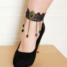 Sexy anklet - black vintage lace / tasselsAnklets