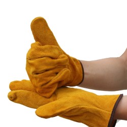 Safety / work gloves - fireproof - cow leather - for welding / solderingWelding