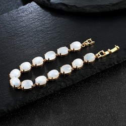 Elegant bracelet - natural moonlight stone - 925 sterling silverBracelets