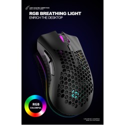 BM600 - wireless RGB gaming mouse - honeycomb design - rechargeable - USB - 2.4GMouses