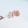 Earrings with diamond butterflies - 925 sterling silverEarrings