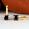 Elegant gold earrings - with square zirconEarrings