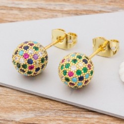 Ball shaped earrings - with colorful crystalsEarrings