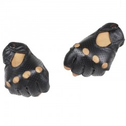 Leather fingerless gloves - punk style - unisexGloves