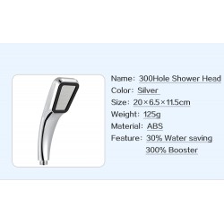 Square shower head - 300 holes - high pressure - chromeShower Heads
